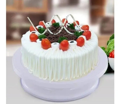 Soporte Base Giratorio Tortas Repostería 28cm Decorar Blanco