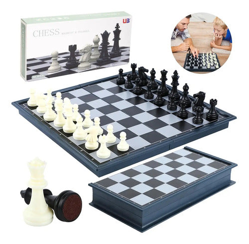 Ajedrez Magnetico Plegable Tablero Fichas Abs Juego De Mesa