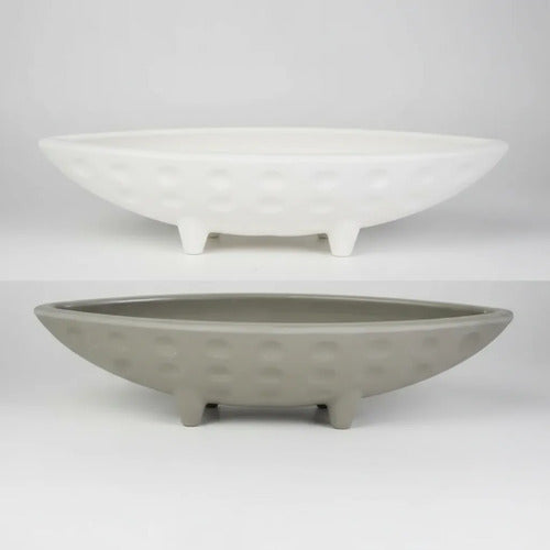 Adorno Decorativo Centro Mesa Plástico 31x11.5cm Moderno Blanco