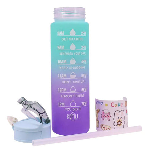 Botella Hidratacion Deportiva Motivacional Gimnasios 750 Mls Multicolor