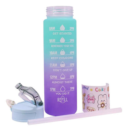 Botella Hidratacion Deportiva Motivacional Gimnasios 750 Mls Multicolor
