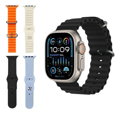 Smartwatch T20 Ultra 4 Mallas Llamada Bluetooth Notificacion Plateado Deportiva Perforada / Sport Negro