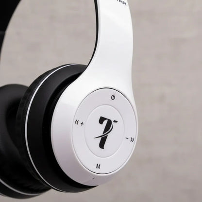 Auricular Bluetooth Tf Aux 3.5 Micrófono Vincha Ajustable Blanco