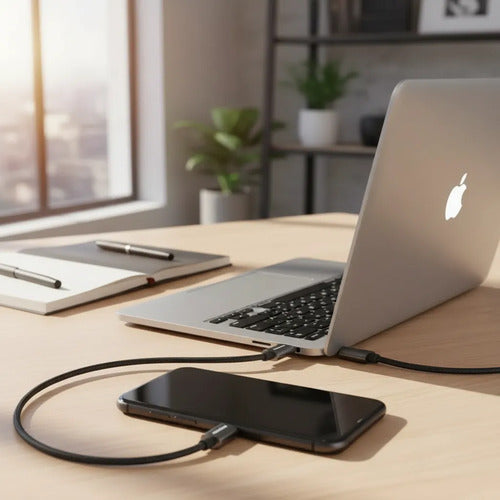 Cable Usb 3 En 1 Micro Ios Tipo C 3.1a Carga Celular Datos Negro