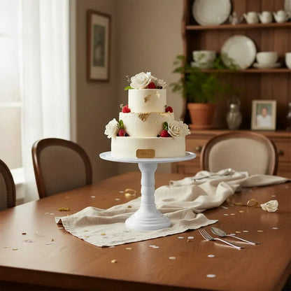 Soporte Base Para Torta Plástico Repostería 32cm Desmontable Fucsia