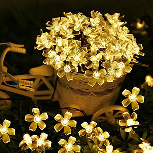 Guirnalda Solar Guia Luces Led Calidas Lamparas Decorar 10mt