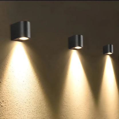Set X8 Aplique Pared Lampara Exterior Foco Luz Led Spot Negro