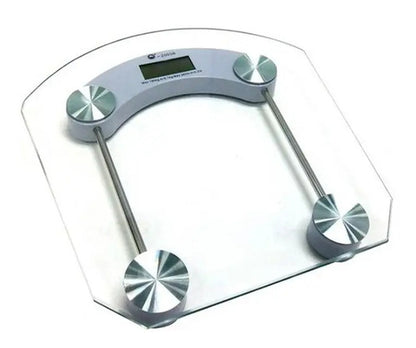 Balanza Digital Baño Personal Vidrio Templado 180kg Cuadrada Blanco