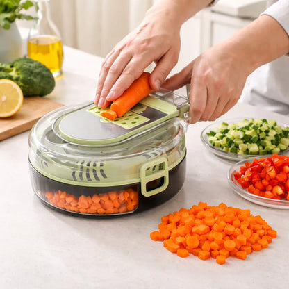 Cortador Picador Vegetales 9 En 1 Cocina Mandolina Vegetales Verde