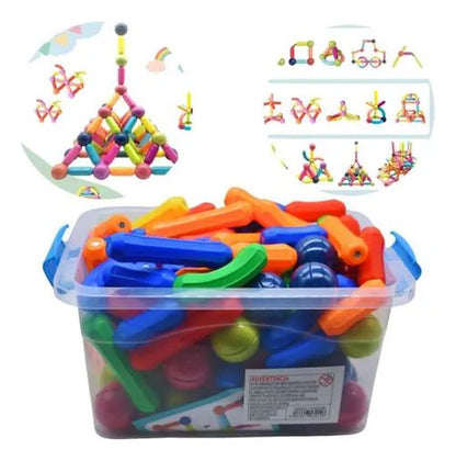 Bloques Magneticos Didacticos Infantil Varillas 130 Piezas 130 Sin Personaje