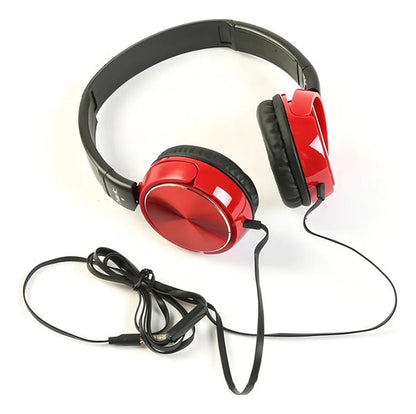 Auriculares Estéreo Cable 3.5 Micrófono Manos Libres Rojo Rojo