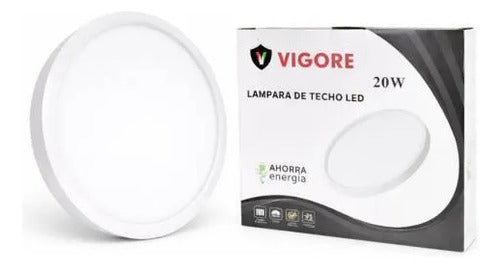 Panel Led Vigore Redondo 30cm 20w Luz Fría 7000k Blanco