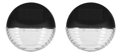 X2 Aplique Tortuga Carga Solar Foco Lampara Redonda Exterior Negro