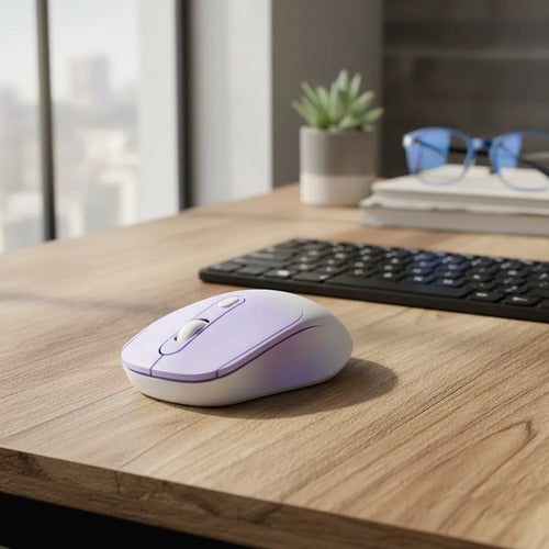 Mouse Inalambrico Recargable Silencioso 3 Botones Notebook Aleatorio - 3 Colores