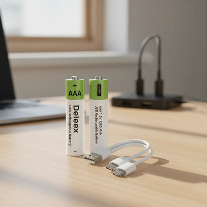 X2 Pilas Aaa Recargables Usb C Puerto Usb C Cable Incluido