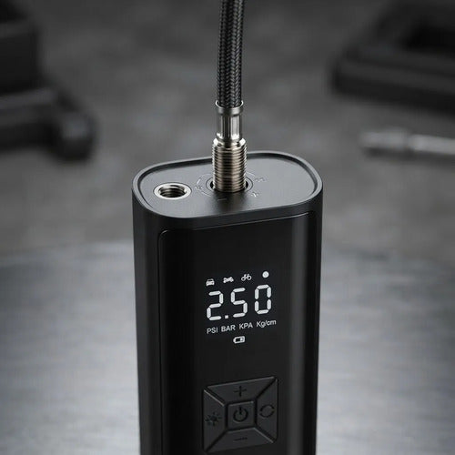Inflador Compresor Aire Portátil 150 Psi 6000mah Power Bank Negro