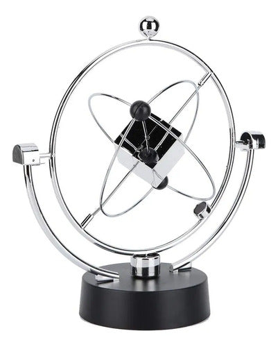 Adorno Decoracion Mesa Pendulo Movimiento Perpetuo Orbital Plateado