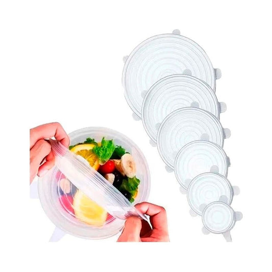 Tapas Silicona Redondas Para Recipientes Set De 6