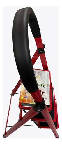 Escalera 3 Escalones Antideslizante Plegable Aluminio Rojo