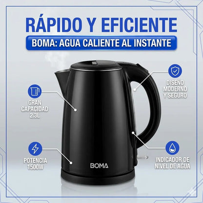 Pava Jarra Electrica 2.3l Doble Capa Corte Automatico Mate Blanco