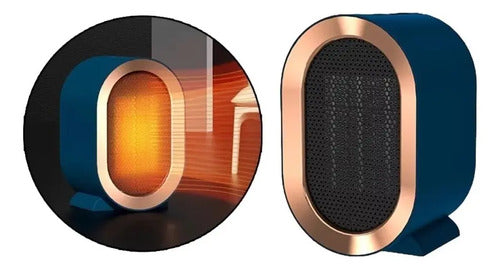 Calefactor Eléctrico Genérica Air Heater Jx1201 Azul 1200w Azul Marino
