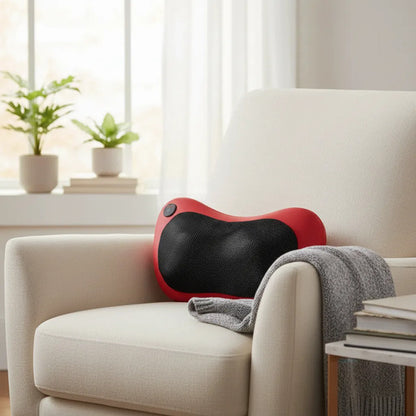 Masajeador Almohada Cervical Espalda Cuello Cintura Piernas Rojo