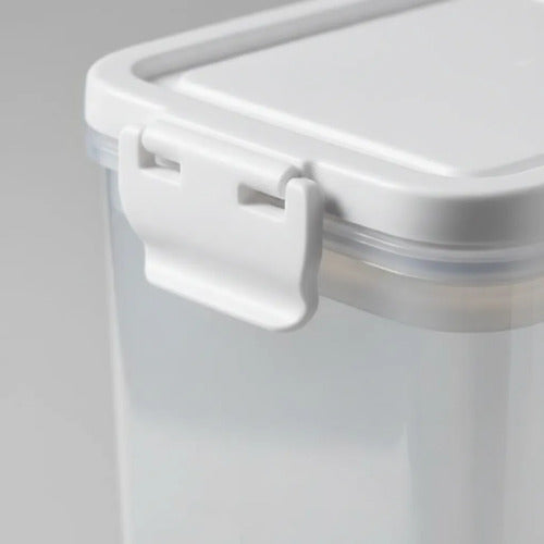 Contenedor Recipiente Alimentos Hermético Acrílico 1.2l Blanco
