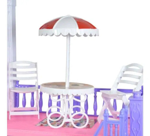 Casa Muñecas Grande 2 Pisos +112 Piezas Accesorios Muebles Rosa