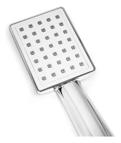 Monocomando Ducha Baño Tubular Mezcladora Manguera Telefono Plateado Brillante