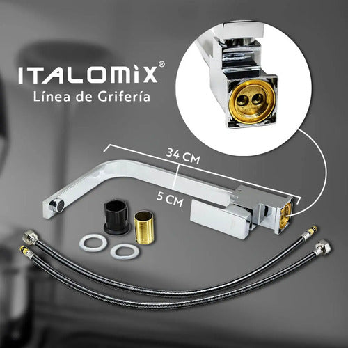 Grifo Mesada Monocomando Chato Canilla  Cocina + Colillas