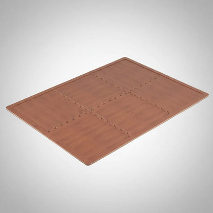 Tapete Piso Alfombra Goma Encastrable Simil Madera X4 Marrón Símil Madera