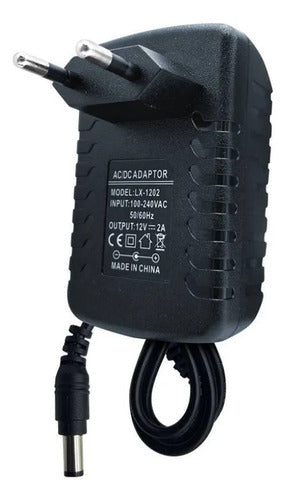 Transformador Adaptador 12v 2a Camaras Tiras Led Fuente Dc Negro