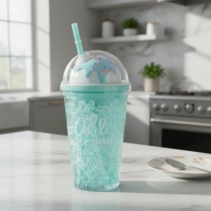 Vaso Acrílico Sorbito Helado Doble Pared 450ml Celeste Celeste