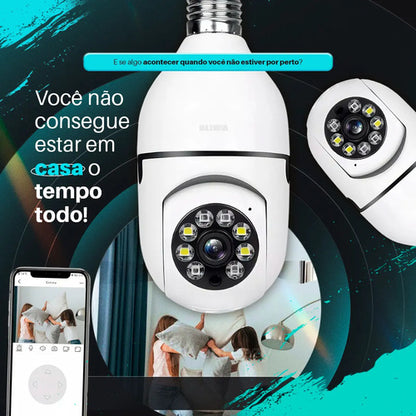 Cámara De Vigilancia Wi-fi Lámpara De Techo Visión Nocturna Full Hd 360° Blanco