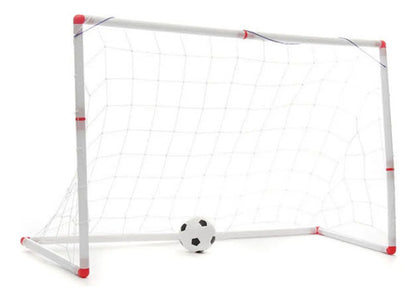 Arco De Futbol Niño Infantil Con Pelota Inflador 97x64x35cm Blanco