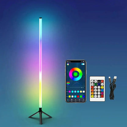 Barra Rgb Pie Tira Led Luces Decorativas Control App Esquina Rgb