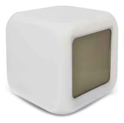 Reloj Despertador Con Termometro Cambia De Color Blanco