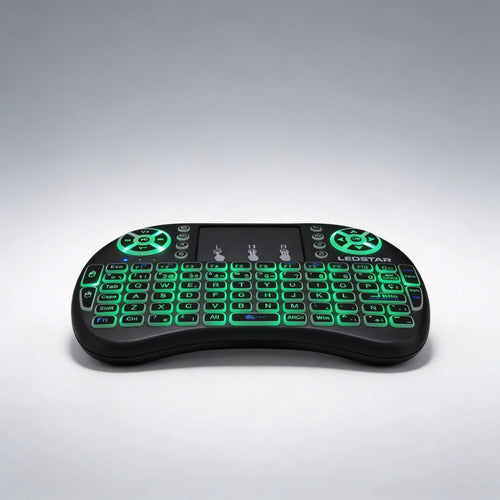 Teclado Tv Inalambrico Panel Tactil Rgb Recargable 3 Colores Verde