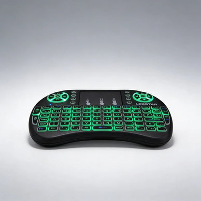 Teclado Tv Inalambrico Panel Tactil Rgb Recargable 3 Colores Verde