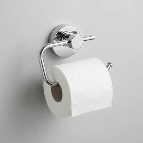 Soporte Portarrollos Papel Higienico Para Baño Pared Rollo Plateado