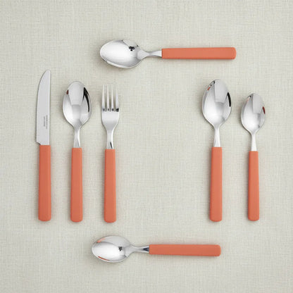 Set Kit Juego De Cubiertos Acero Inoxidable Pack X16 Piezas Salmón