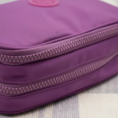 Estuche Maquillaje Bolso Porta Cosméticos 2 Niveles 23x16cm Violeta