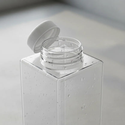 Botellas Transparente Reutilizable Cuadrada Tapa Libre Bpa Transparente