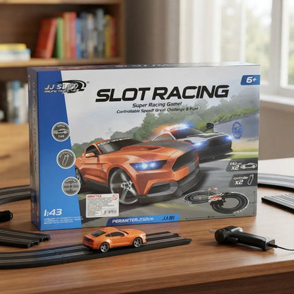 Pista De Carreras 2 Autos 2 Controles Joysticks Infantil Negro