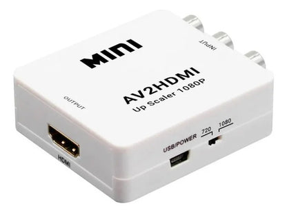 Conversor Adaptador Av Rca A Hdmi Full Hd 1080p Audio Video