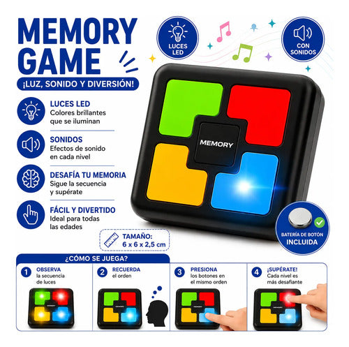 Juguete Memory Game Luces Led Y Sonidos