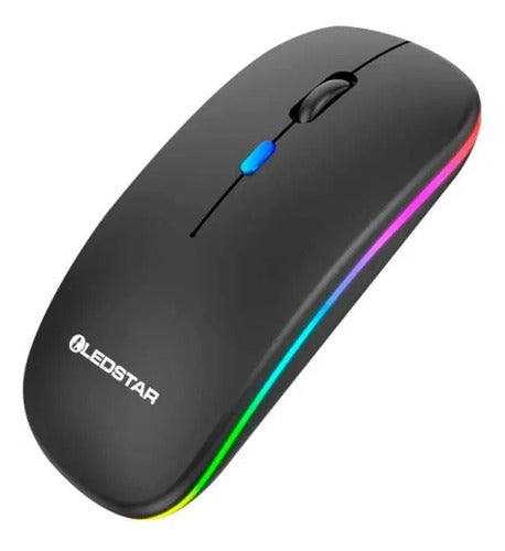 Mouse Inalambrico Bluetooth Led Rgb Recargable 1600 Dpi Aleatorio - 3 Colores