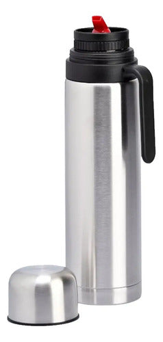 Termo Media Manija 1 L Acero Inoxidable Pico Cebador Plateado