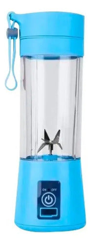 Licuadora Portatil Varios Colores Usb Recargable Vaso Batido Celeste