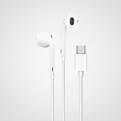 Auriculares Tipo C Android Micrófono Manos Libres Audio Hd Blanco